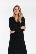 Load image into Gallery viewer, 365 DAYS: KELLY LACE &amp; LOCKET LONG SLEEVE TOP - BLACK
