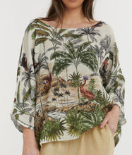 Load image into Gallery viewer, URBAN LUXURY: BIRD &amp; PALM LINEN TOP -SALE
