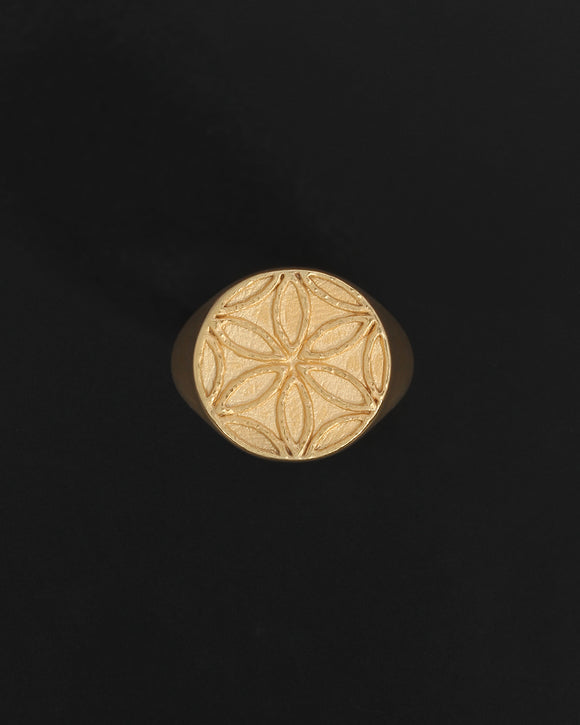 TEMPLE OF THE SUN: SEED OF LIFE RING - GOLD VERMEIL