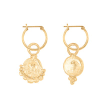 Load image into Gallery viewer, CLEOPATRA’S BLING: GORGONEION LION HOOPS - 18K GOLD PLATED
