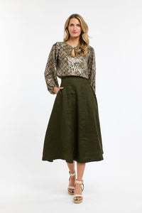 365 DAYS: MEDUSA SEQUIN TOP - OLIVE
