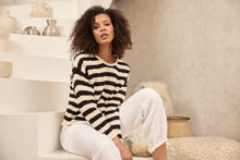 Load image into Gallery viewer, SHANTY : KEO KNIT NATURAL WITH BLACK STRIPE
