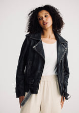 Load image into Gallery viewer, SHANTY: EASTON BIKER JACKET - VINTAGE WORN BLACK
