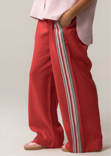 Load image into Gallery viewer, FOUND BY TWO:  LUISA PANT - RED WITH SIDE STRIPE
