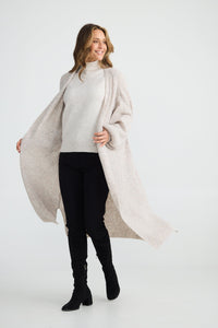 BRAVE & TRUE: BENTLEY LONG CARDIGAN - GREY MARLE