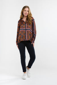 ITALIAN STAR: MONROE BATWING TOP - ORANGE/NAVY