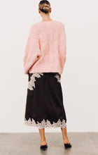 Load image into Gallery viewer, MOSS GROTTO: BAE LACE MIDI SKIRT - CHOCOLATE/PINK
