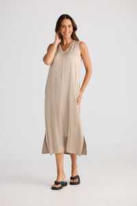 BRAVE & TRUE: CELINE DRESS - STONE TAUPE