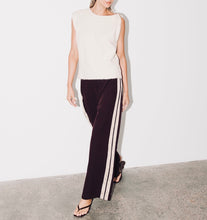 Load image into Gallery viewer, MOSS GROTTO: TWILL SIDE STRIPE PANT - WINE

