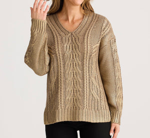 BRAVE & TRUE: SATELLITE KNIT- METALLIC BRONZE