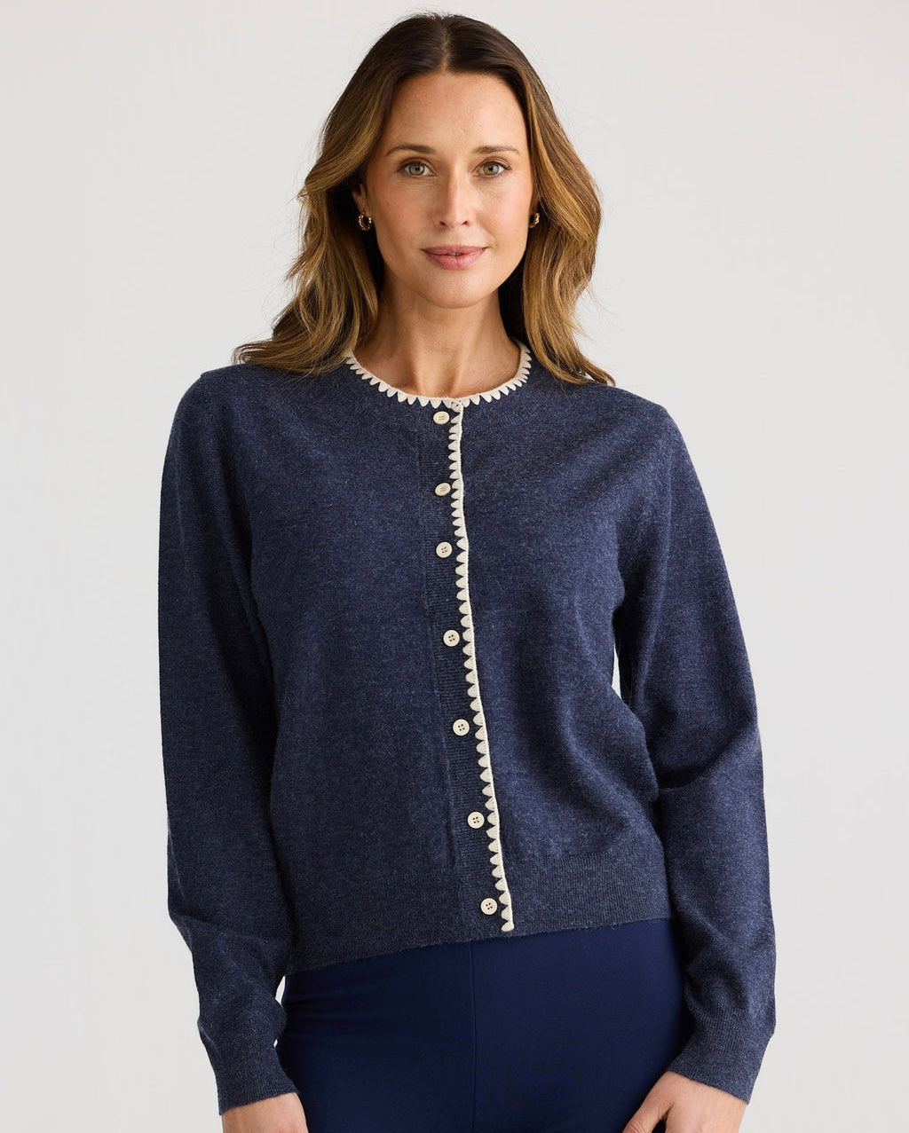 BRAVE & TRUE: ABBEY ROAD CARDIGAN/ NAVY MARLE