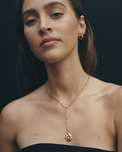 TEMPLE OF THE SUN: CALYPSO LARIAT NECKLACE - GOLD VERMEIL