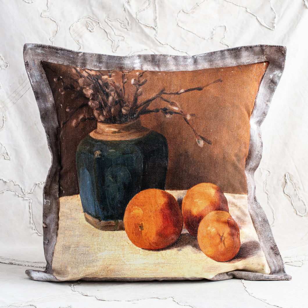 SWARM CANVAS PAINTING CUSHION: ORANGES