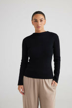 Load image into Gallery viewer, BRAVE &amp; TRUE: FRIO L/S KNIT TOP - BLACK
