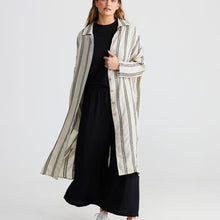 Load image into Gallery viewer, SHANTY: GEORGIO COAT DRESS - VALENTINA STRIPE
