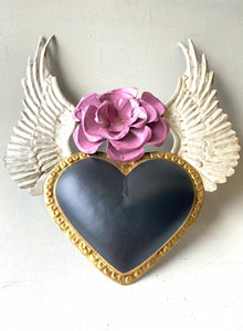 MEXICANO: HEART WINGS with PINK ROSE