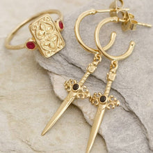 Load image into Gallery viewer, TEMPLE OF THE SUN: RUBY SEAL RING - GOLD VERMEIL
