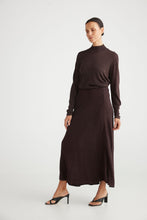 Load image into Gallery viewer, BRAVE &amp; TRUE: DOMENICA KNIT SKIRT - DARK COCOA- SALE ITEM
