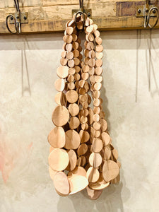 MOSS: LEATHER DISC NECKLACE