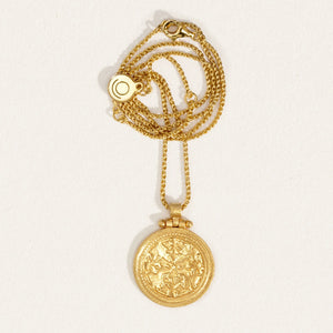 TEMPLE OF THE SUN: PEACOCK NECKLACE - GOLD VERMEIL