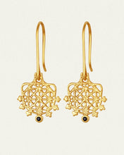 Load image into Gallery viewer, TEMPLE OF THE SUN: ARINNA EARRINGS - SAPPHIRE/GOLD

