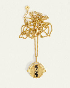 TEMPLE OF THE SUN: MEANDER SPINNER NECKLACE - GOLD VERMEIL