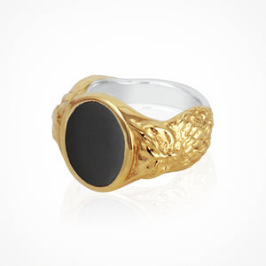 TEMPLE OF THE SUN: PALAS ONYX RING - GOLD