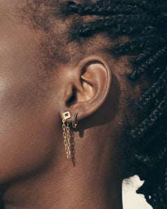 TEMPLE OF THE SUN: LYRE EARRINGS - GOLD